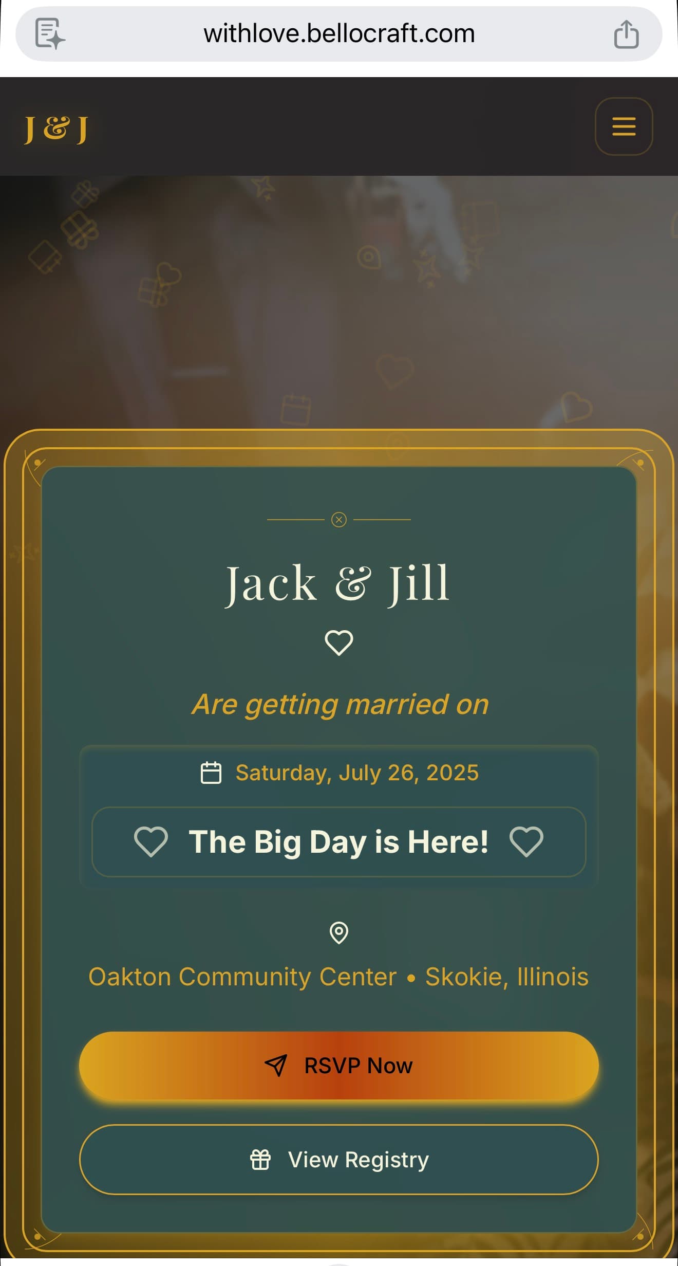 Wedding site mobile